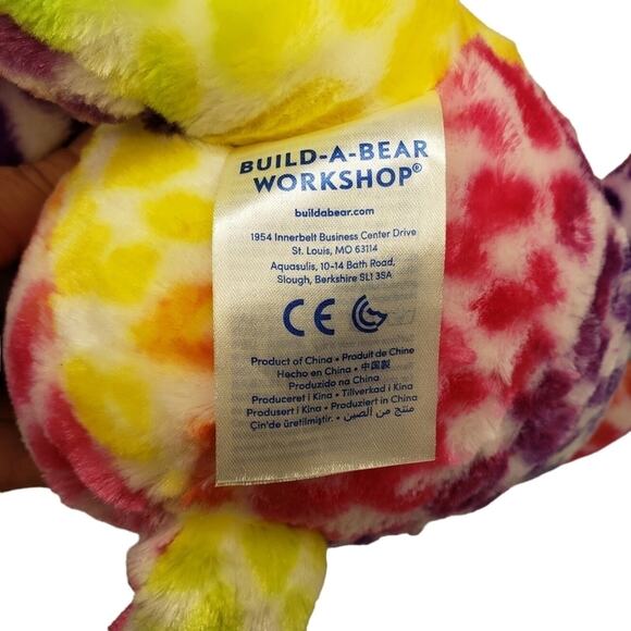 Build A Bear Rainbow Tie Dye Plush Animal - Picture 7 of 9